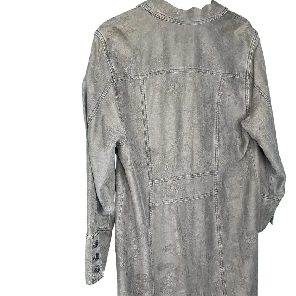 J Jill Womens 10P Maxi Trench Jacket Western Rodeo Country Y2K Vintage Duster